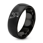 Day Mother's Gifts from Son – black tungsten one hand catch ring