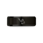 engraved jewelry for women – black tungsten one hand catch wedding band
