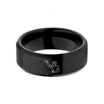 unique presents for mom – black tungsten one hand catch wedding band