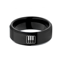 personalized presents for mom – black tungsten piano keys wedding band