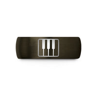 special presents for wife – gunmetal & black tungsten piano keys wedding band