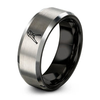 creative presents for couples – black & grey tungsten vise grip ring