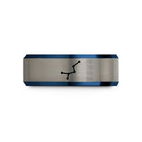 personalized presents for her – black & blue & gray tungsten big dipper wedding band