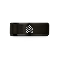 personalized jewelry for her – black tungsten double chevron wedding band