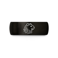 unique presents for her – black tungsten long-haired syrian hamster wedding band
