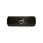last minute present options – black & rose gold tungsten pharmacy mortar pestle wedding band