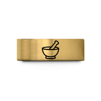 personalized present ideas women – gold tungsten pharmacy mortar pestle wedding band