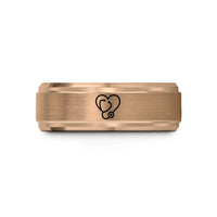 best presents for her – rose gold tungsten stethoscope heart wedding band
