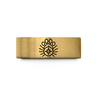 same day mom presents – gold tungsten sunrise paw compass wedding band