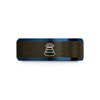 unique moms day presents – gunmetal & blue tungsten zen stones wedding band