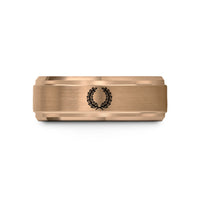 personalized rings for couples – rose gold tungsten laurel wreath wedding band