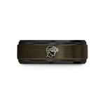 engraved presents for parents – gunmetal & black tungsten night vision goggles wedding band
