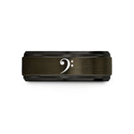 set for her present – gunmetal & black tungsten bass clef wedding band