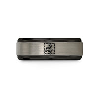 thoughtful presents for mom – black & grey tungsten europe stamp wedding band