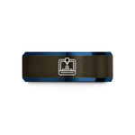 personalized presents for parents – gunmetal & blue tungsten laser cutter wedding band