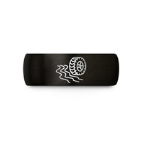 unique presents for drivers – black tungsten offroad tire wedding band