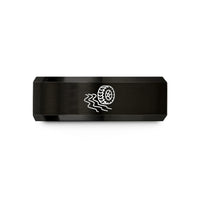 presents for adventure seekers – black tungsten offroad tire wedding band