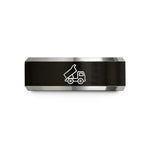 personalized presents for her – black & grey tungsten tipper truck wedding band