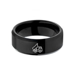 unique presents for her – black tungsten tipper truck wedding band