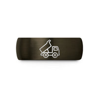 unique presents for her – gunmetal & black tungsten tipper truck wedding band