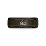unique presents for her – gunmetal & black tungsten tipper truck wedding band
