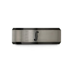 presents for her birthday – black & grey tungsten f hole shape wedding band