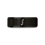 mother's day present ideas – black tungsten f hole shape wedding band