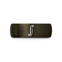 presents for her birthday – gunmetal & black tungsten f hole shape wedding band