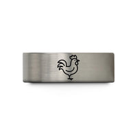 presents for new moms – blue & gray tungsten rooster wedding band