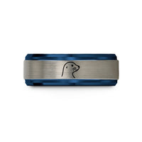 happy moms day presents – blue & silver tungsten seal wedding band