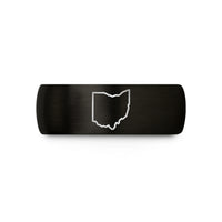 personalized jewelry for women – black & gold tungsten ohio wedding band