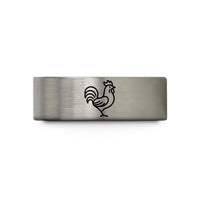 unique presents for her – gray tungsten rooster wedding band