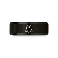 personalized presents for parents – black & rose gold tungsten sheet ghost eyes wedding band