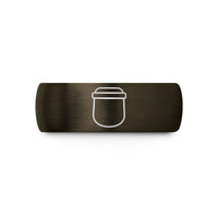 customized presents for parents – gunmetal & black tungsten face shield wedding band