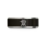 unique presents for women – black & grey tungsten laser level wedding band