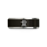 unique presents for women – black & grey tungsten laser level wedding band