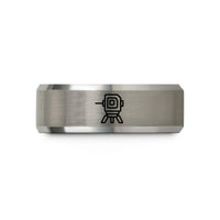 creative presents for couples – black & silver tungsten laser level wedding band