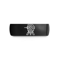 personalized rings for her – black tungsten laser level wedding band