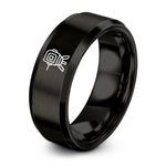 personalized rings for her – black tungsten laser level ring