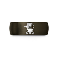 unique presents for women – gunmetal & black tungsten laser level wedding band
