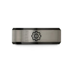 special presents for mom – black & gray tungsten single gear cog wedding band