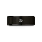 unique present for her – black tungsten violet single stem wedding band