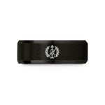 thoughtful presents for women – black tungsten laurel bow wedding band