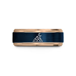 unique presents for moms – blue & rose gold tungsten mountain moon wedding band