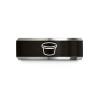 present ideas for moms – black & grey tungsten sauce cup lid wedding band