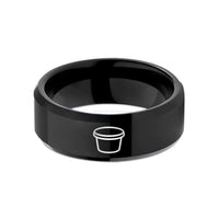 presents for busy women – black tungsten sauce cup lid wedding band