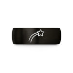 special presents for her – black & rose gold tungsten shooting star wedding band