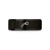 tungsten rings for women – black tungsten shooting star wedding band