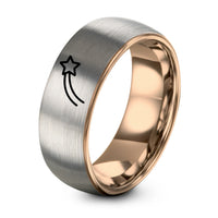 Day Mothers Idea Gifts – rose gold & silver tungsten shooting star ring