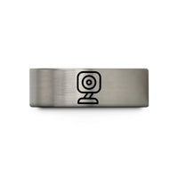 personalized presents for parents – black & blue & grey tungsten webcam wedding band